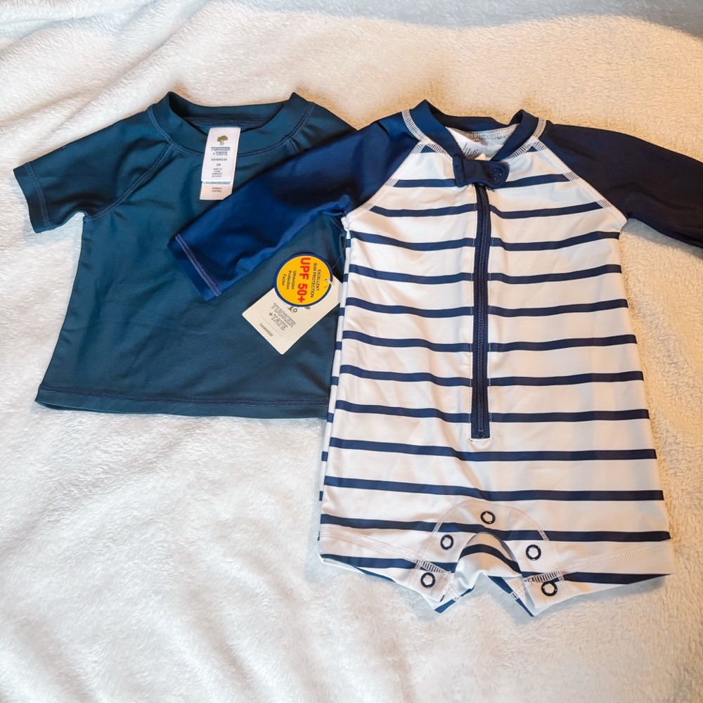 NWT / NWOT Tucker & Tate Baby Swim One Piece Rashguard Bundle 3M